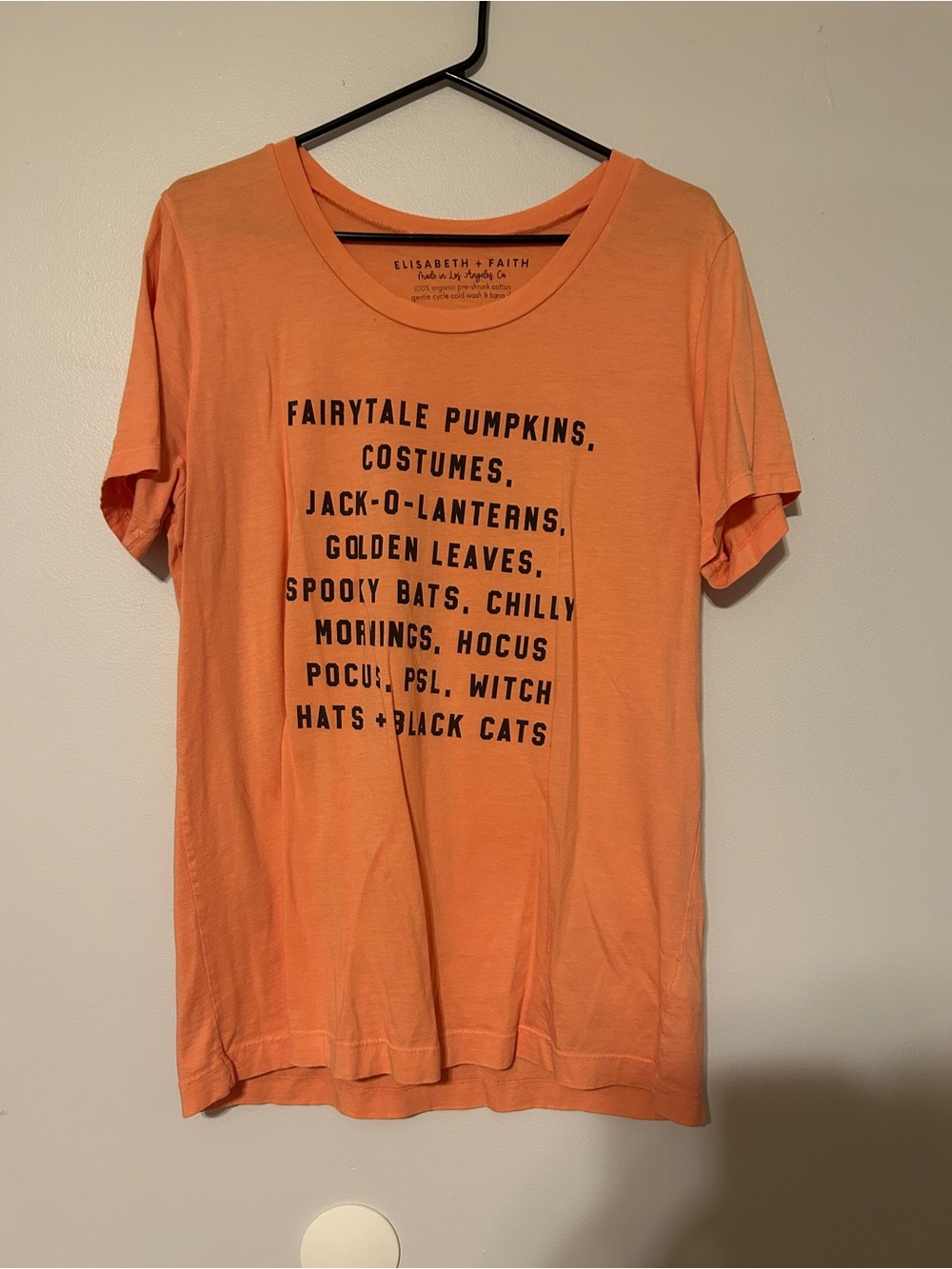Handmade Orange Halloween Words Graphic Tee